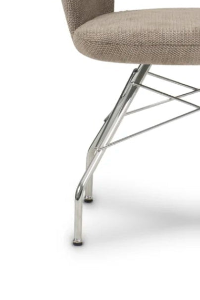 Stoel met armleuningen ALIO II gestoffeerd met metalen basis