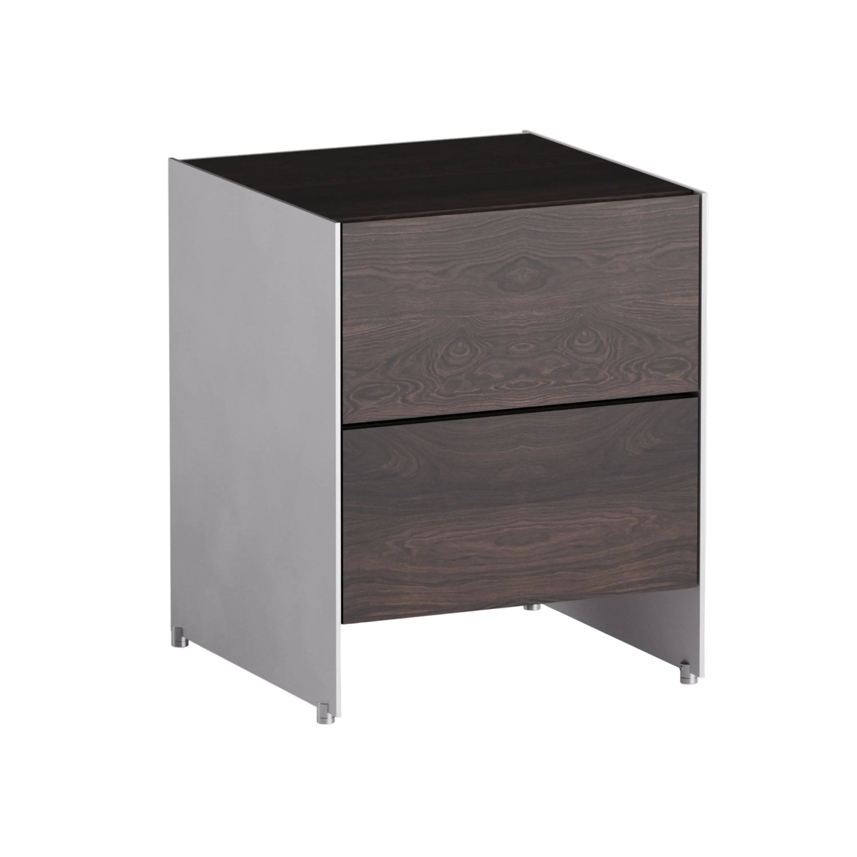 Schrank ALOOX 40 aus schwarzem Eichenholz mit Aluminiumoberfläche