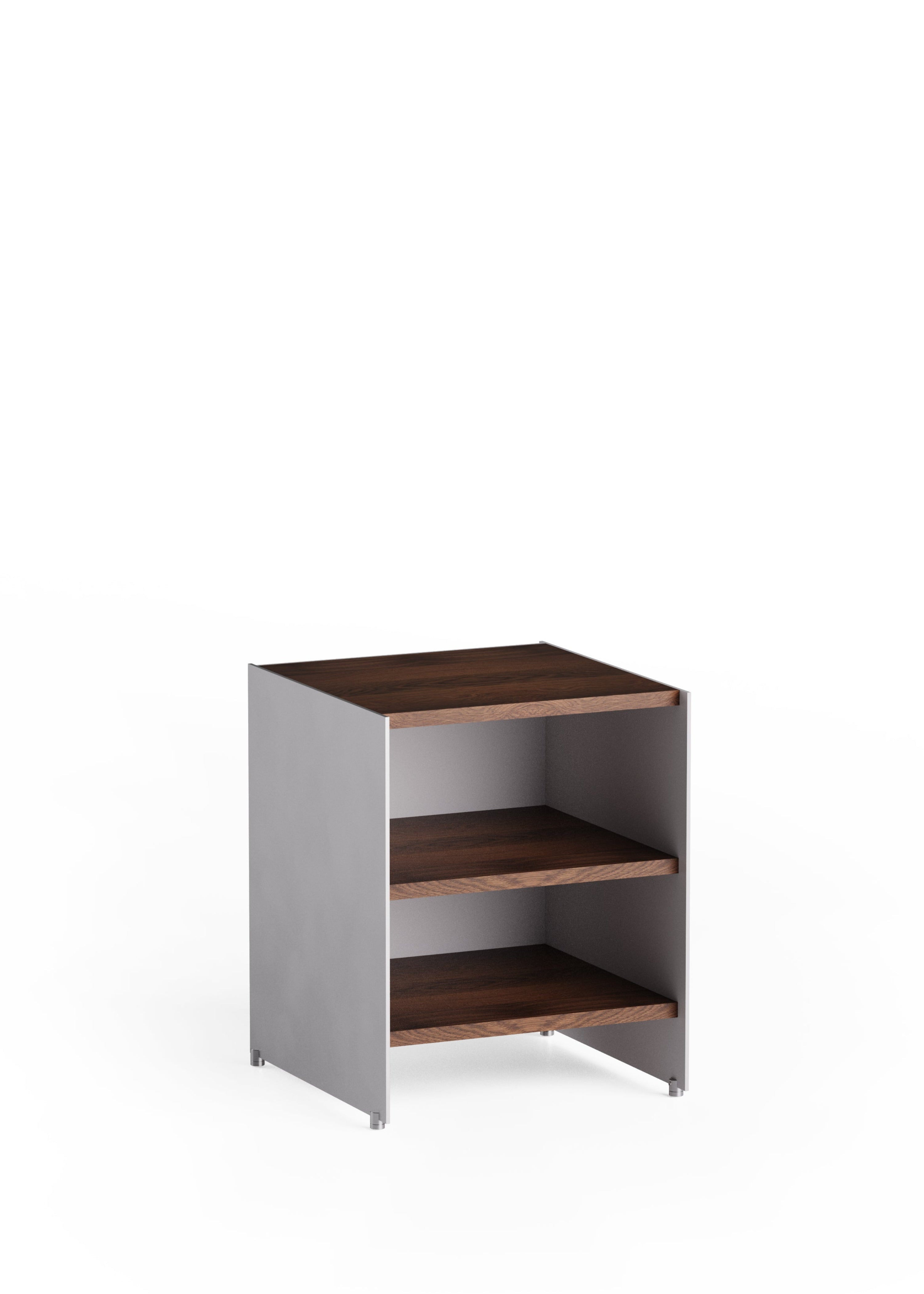 ALOXX 40 kast van donker eikenhout met aluminium afwerking