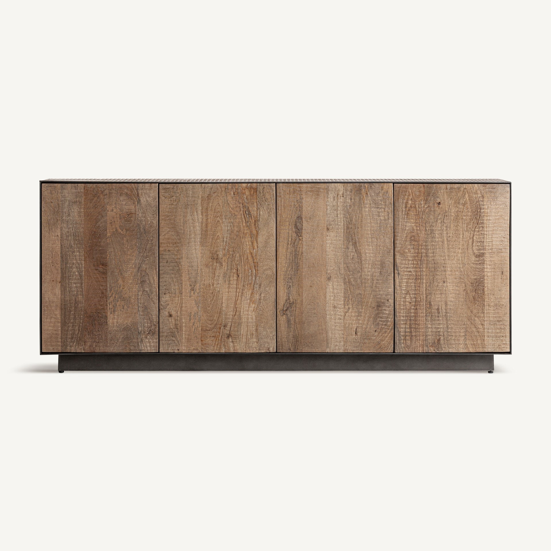 KREFELD commode van mango-hout met ijzeren afwerking