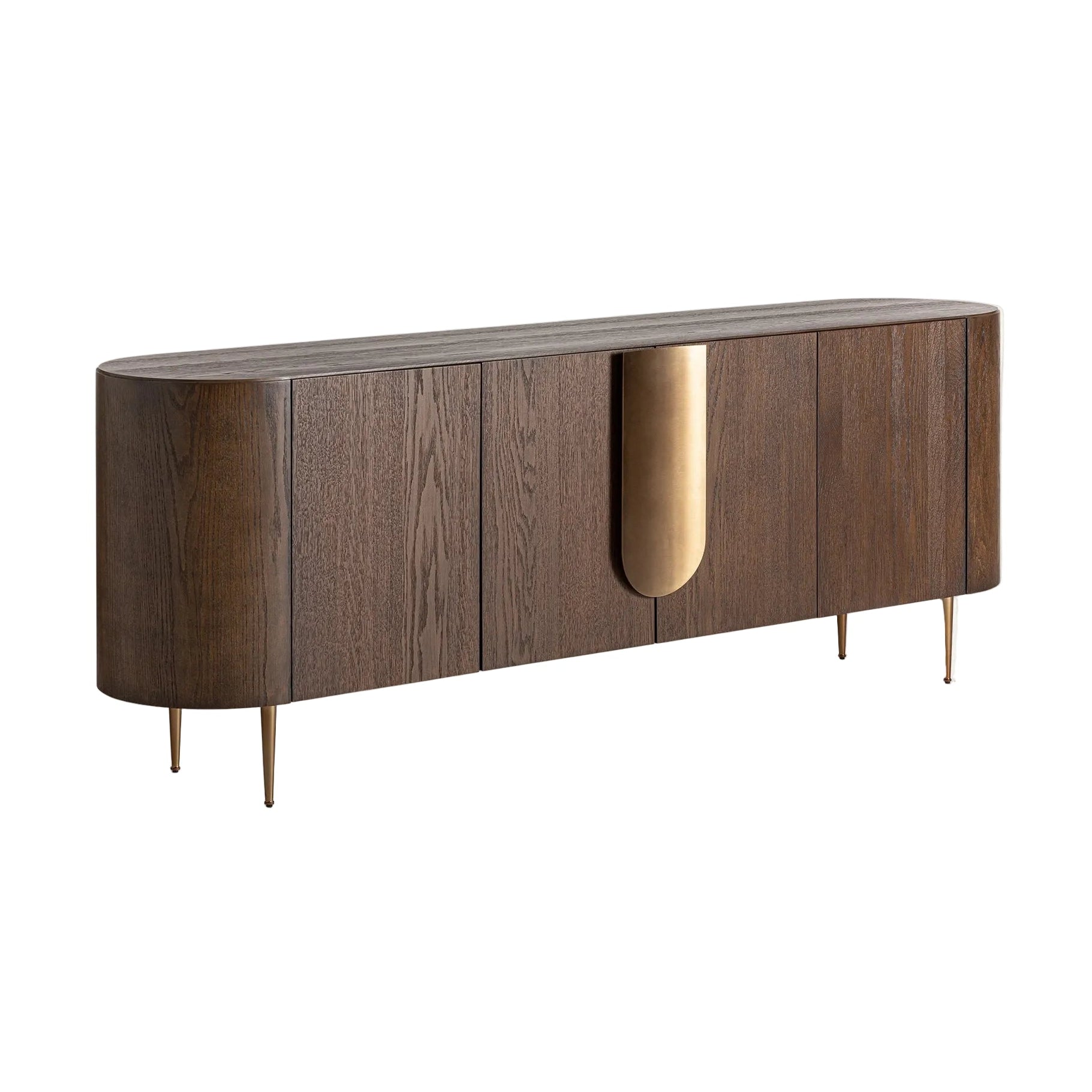 Dressoir TREIGNAC van eikenhout met gouden basis