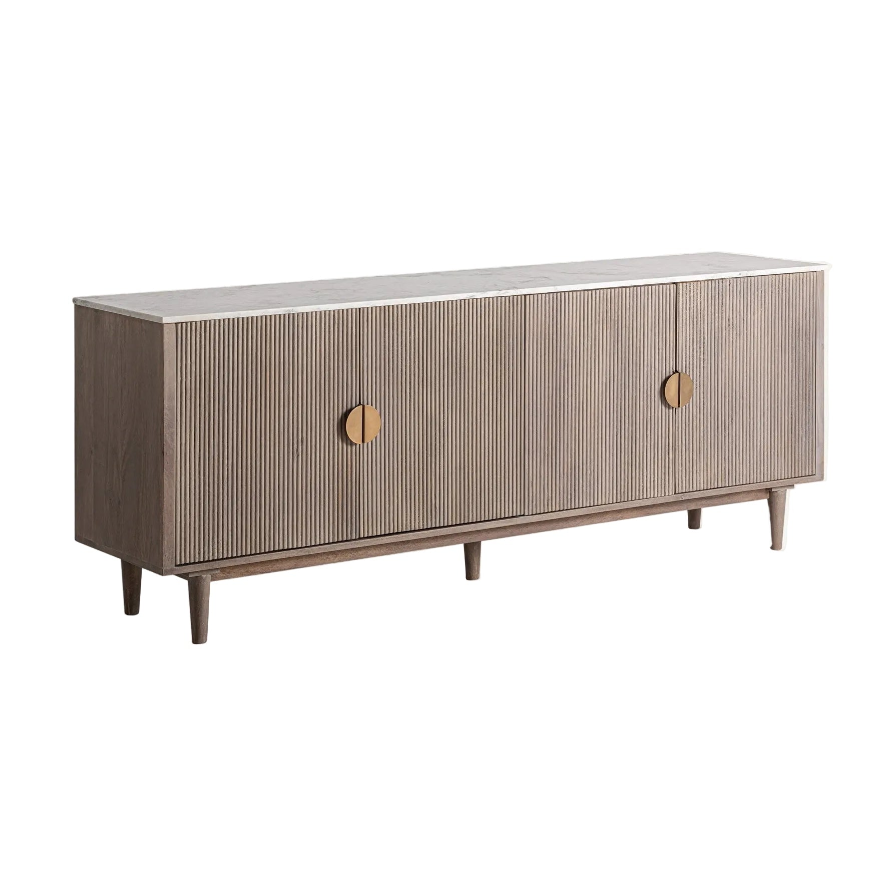 Kommode ZERF mango hout met marmeren blad