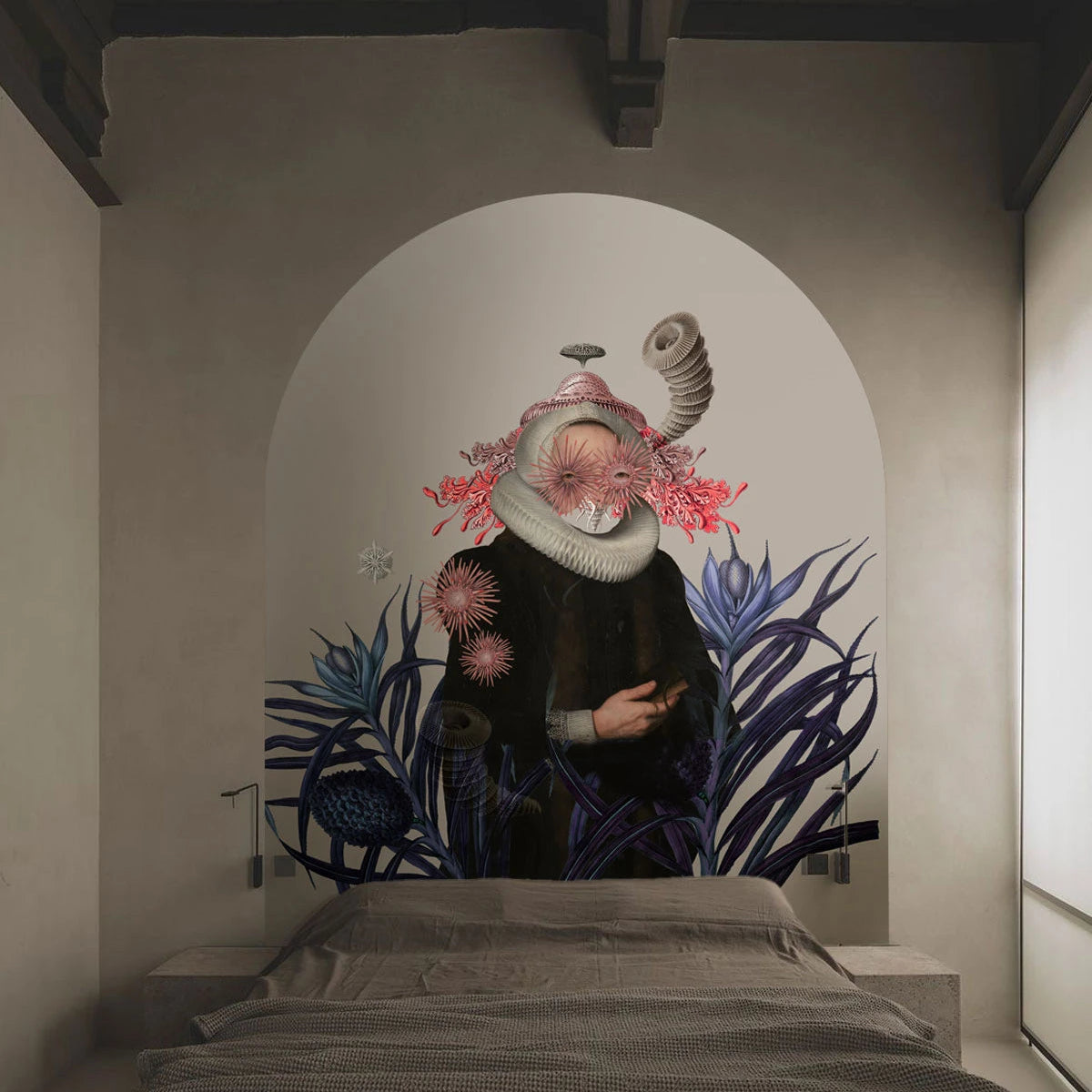 Vlies-Tapete in Bogenform LADY MEDUSA beige