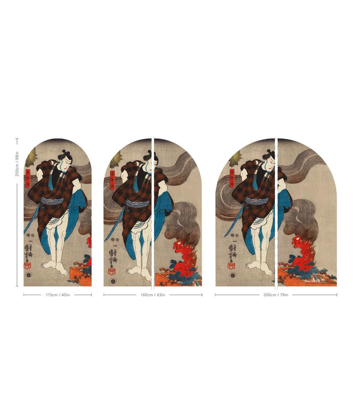 Vliesbehang in boogvorm SAMURAI SERENITY beige