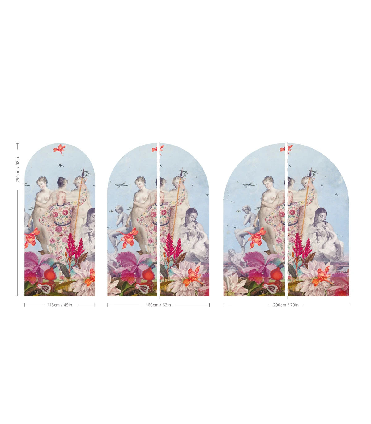 Vliesbehang in boogvorm VROUWENDAG blauw