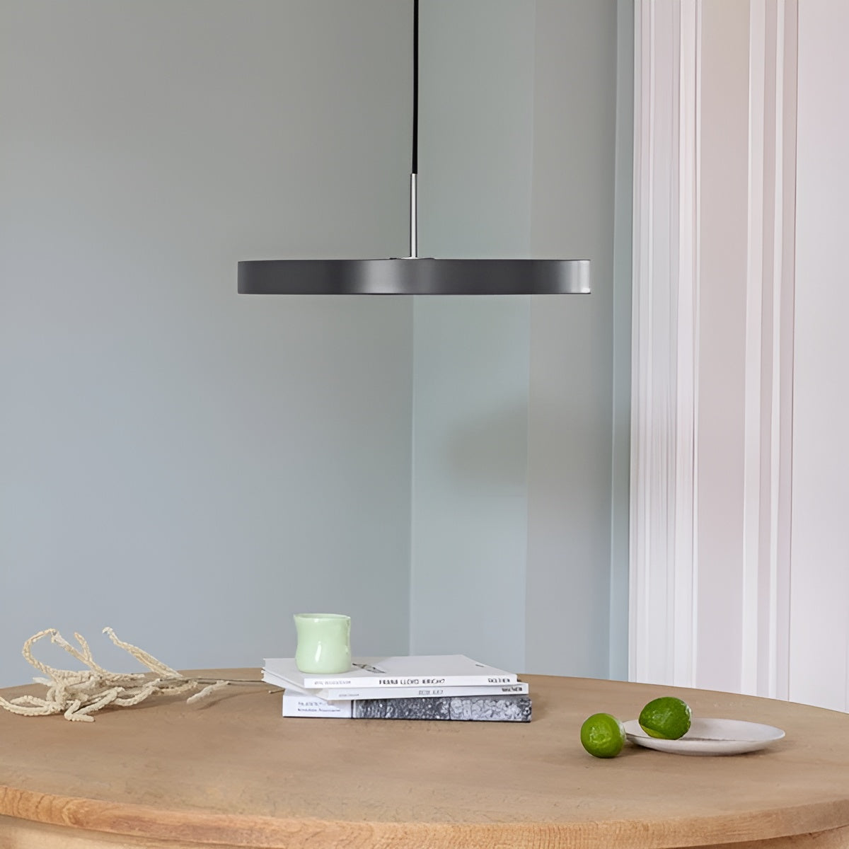 Hanglamp ASTERIA PLUS antraciet met zilveren inzetstuk