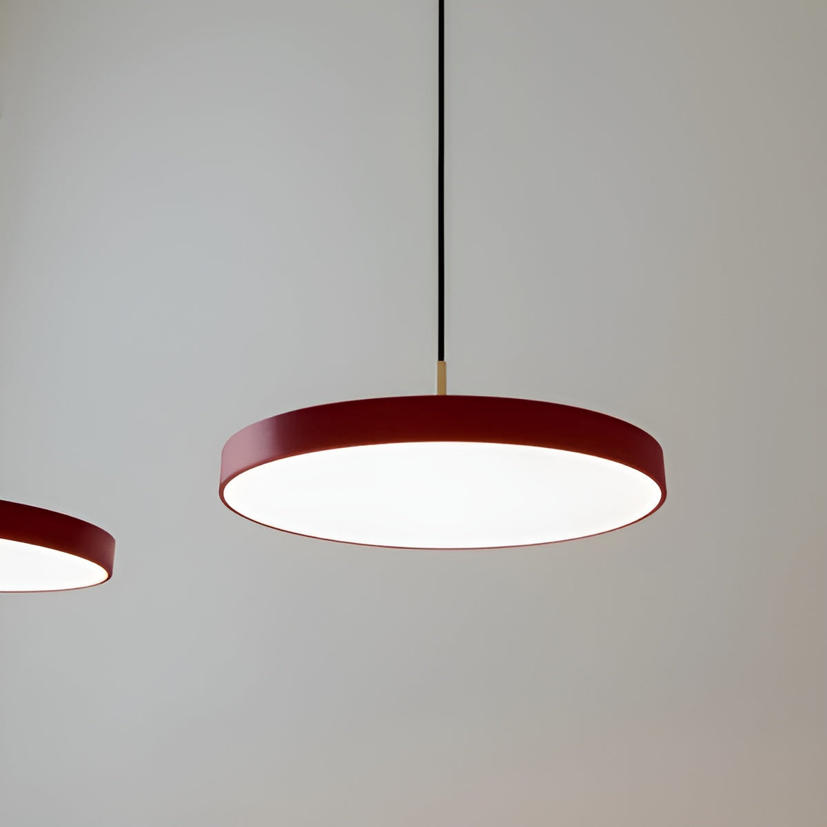 Asteria Plus Burgundy Pendant Lamp with Gold Accent