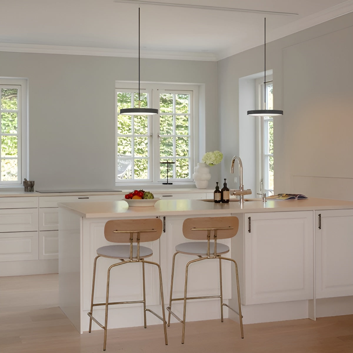 Hanglamp ASTERIA PLUS antraciet met gouden inzetstuk