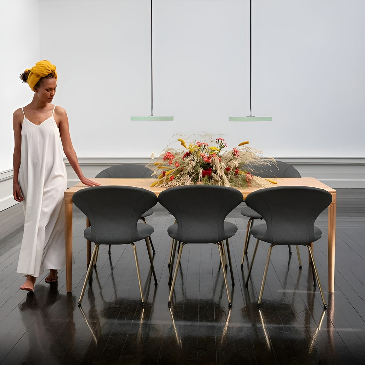 Hanglamp ASTERIA PLUS olijfgroen met zilveren inzet