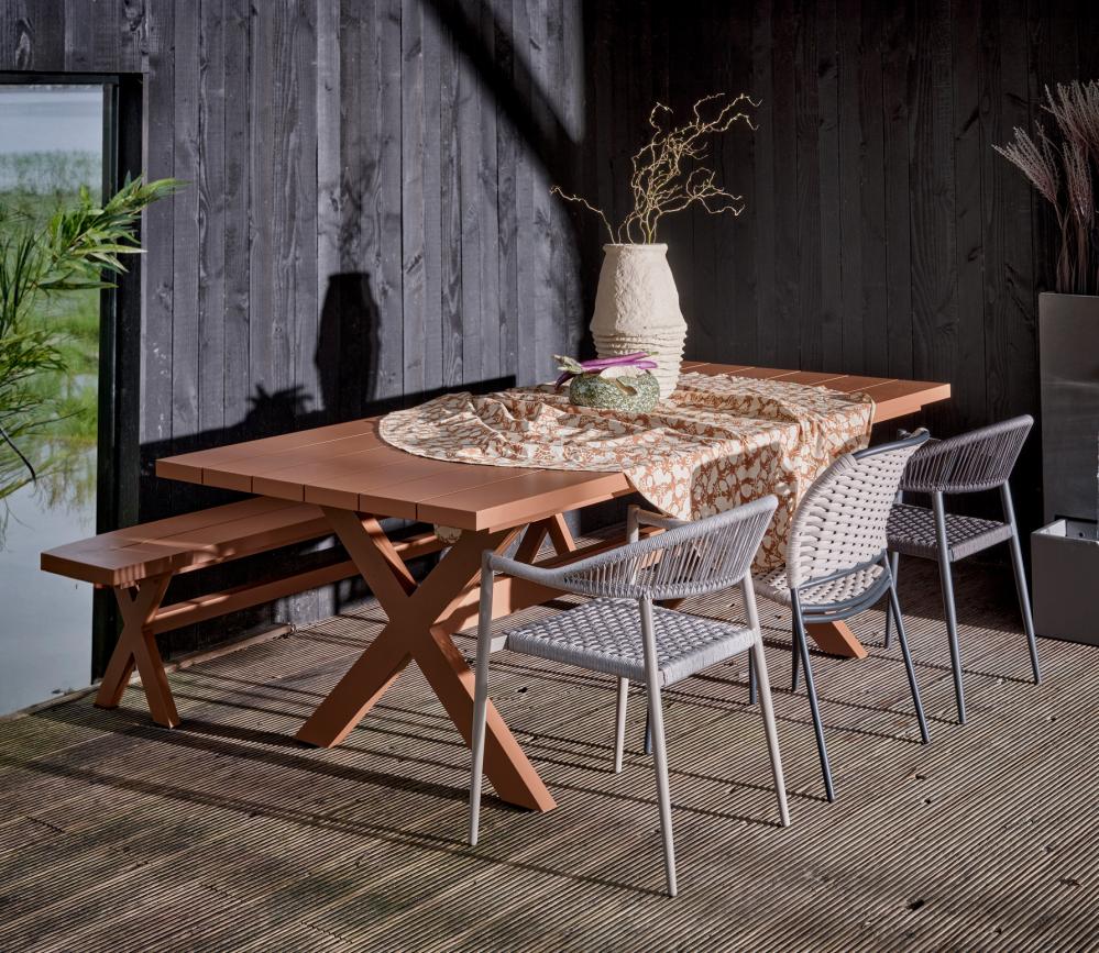 Geheel van tuinstoelen YELLOW lichtgrijs