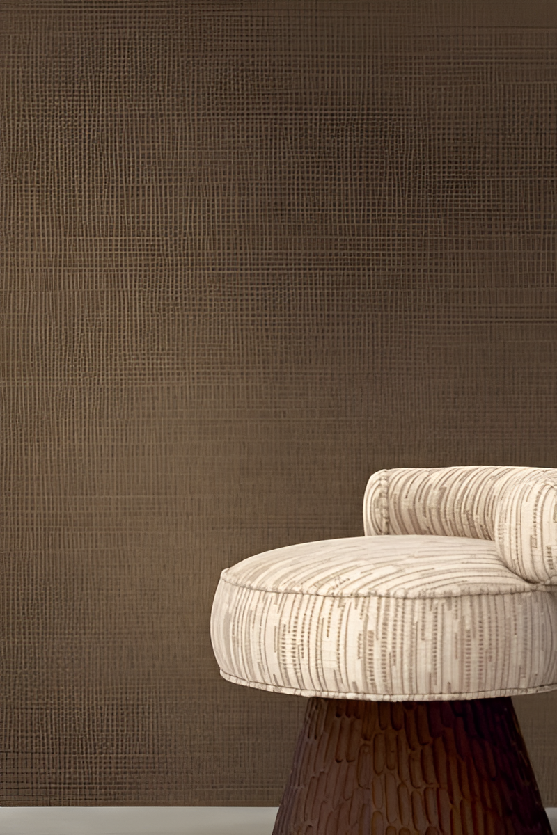 Structural wallpaper imitating abaca weave FIBRA - DARK PURPLE