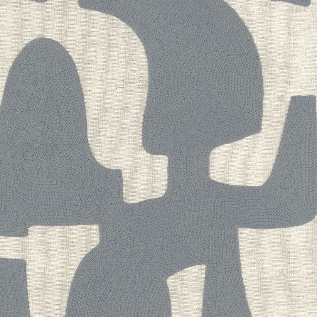 Structuurtapijt met abstract patroon MONODIE - GRIS CRAIE blauwgrijs met crème