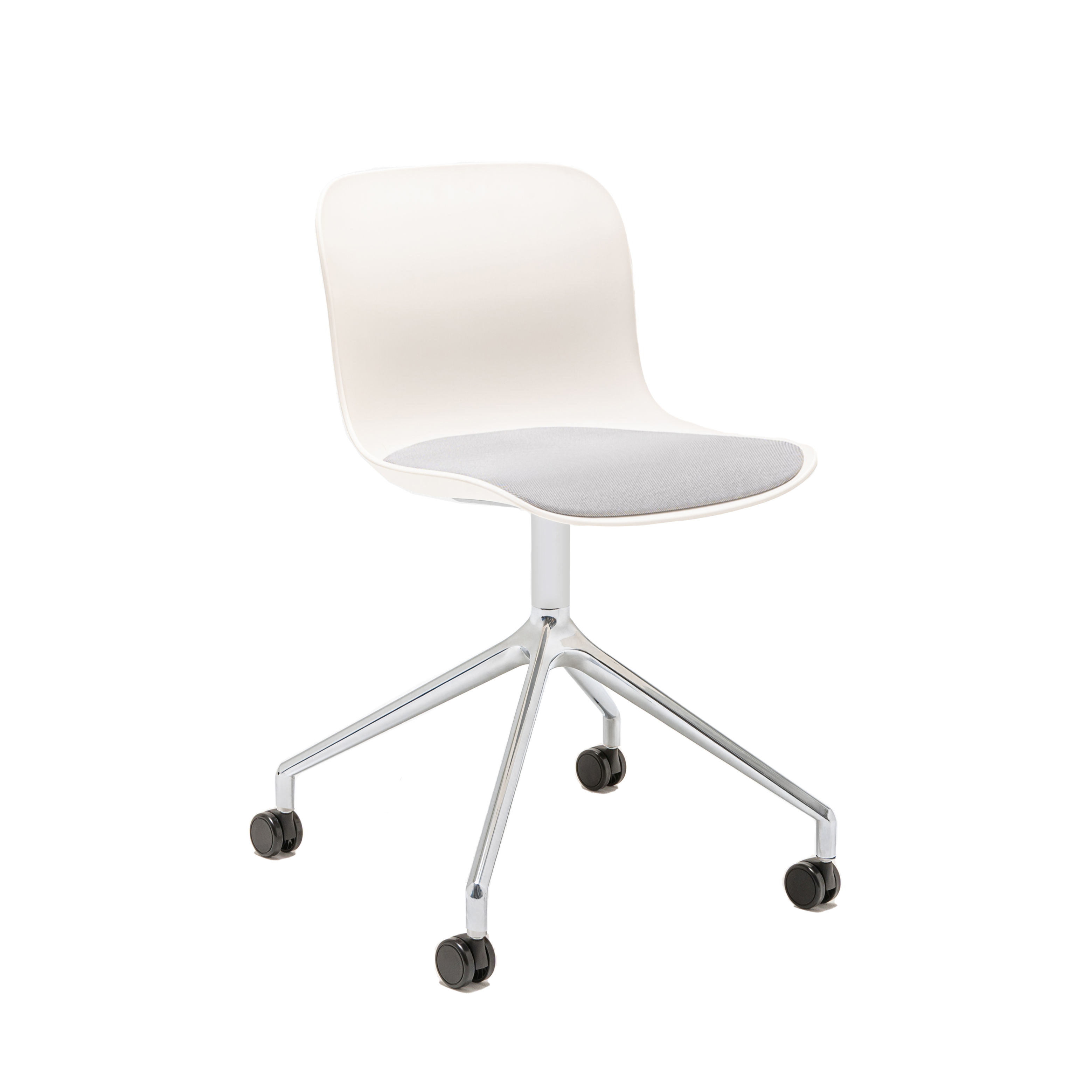 Krzesło obrotowe BALTIC 2 REMIX aluminium polerowane z kółkami do twardej powierzchni - kolor do wyboru MDD Eye on Design