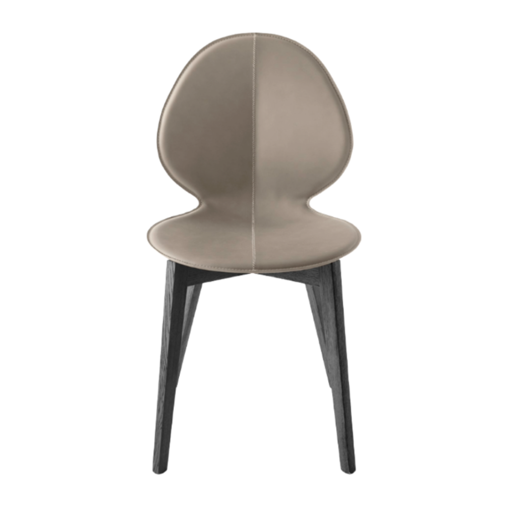 BASIL chair taupe seat with black wooden base