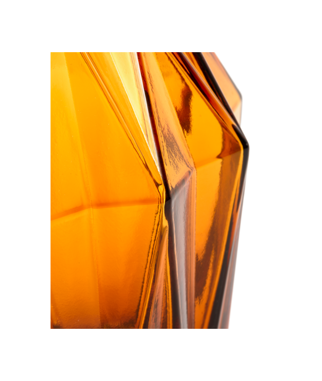 FOLDS GLASS amber vase