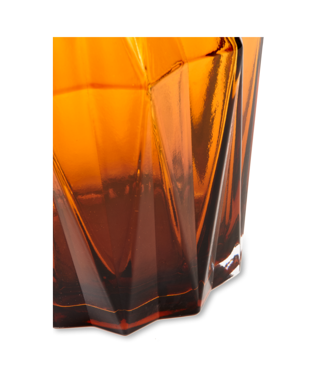 FOLDS GLASS amber vase