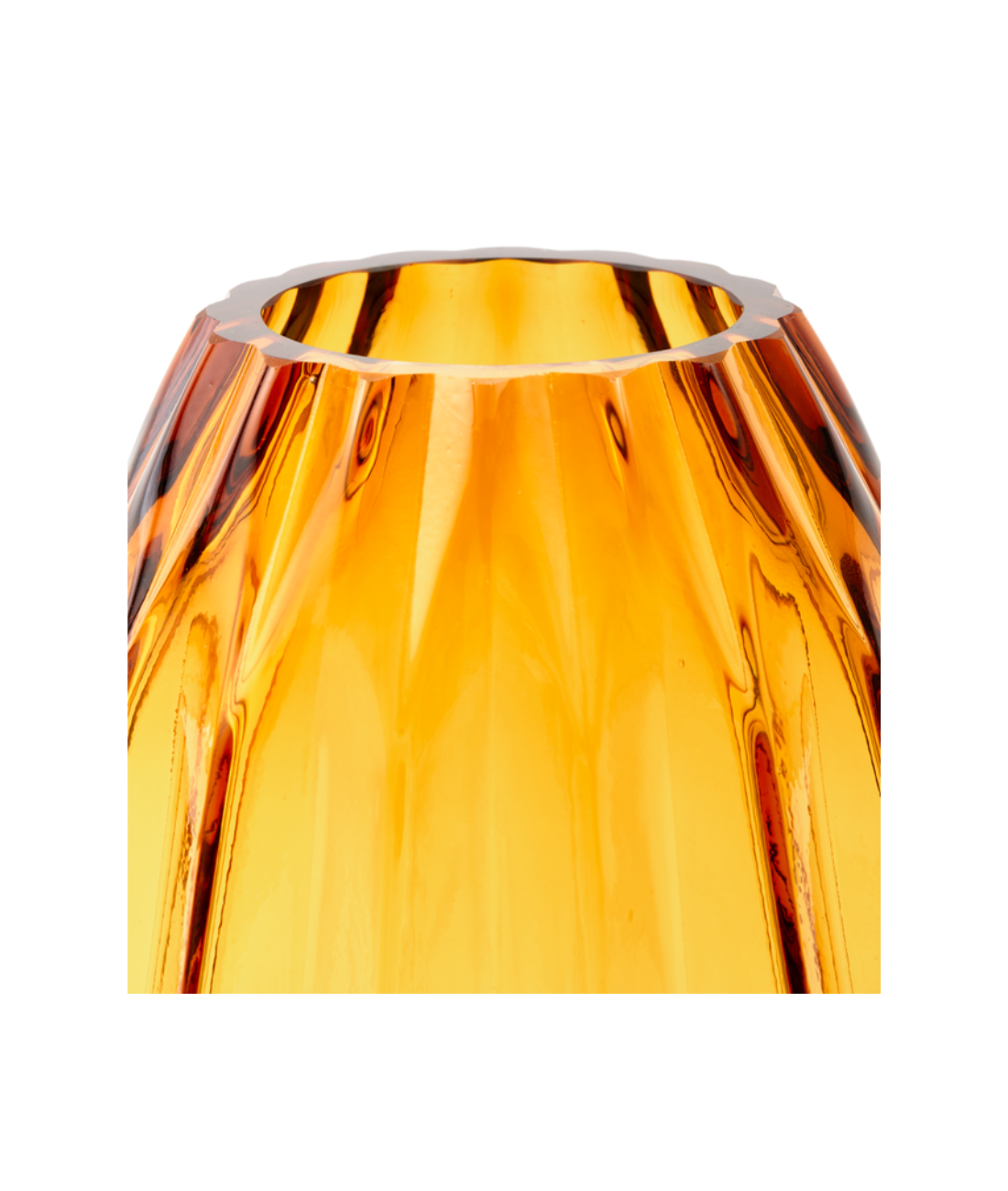 FOLDS GLASS amber vase