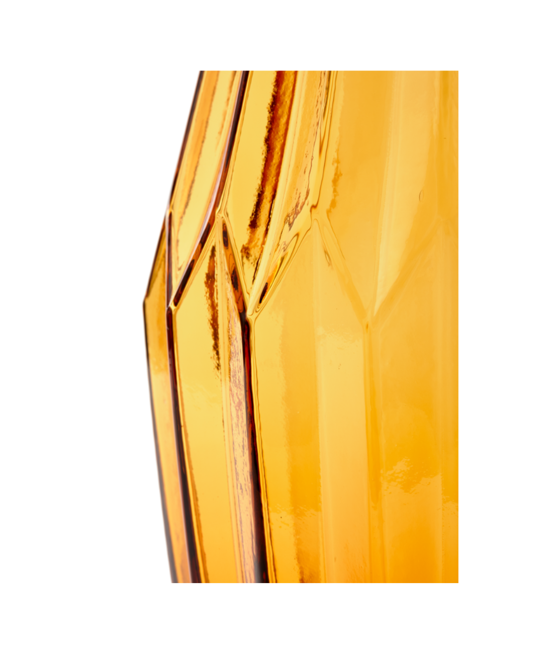 FOLDS GLASS amber vase