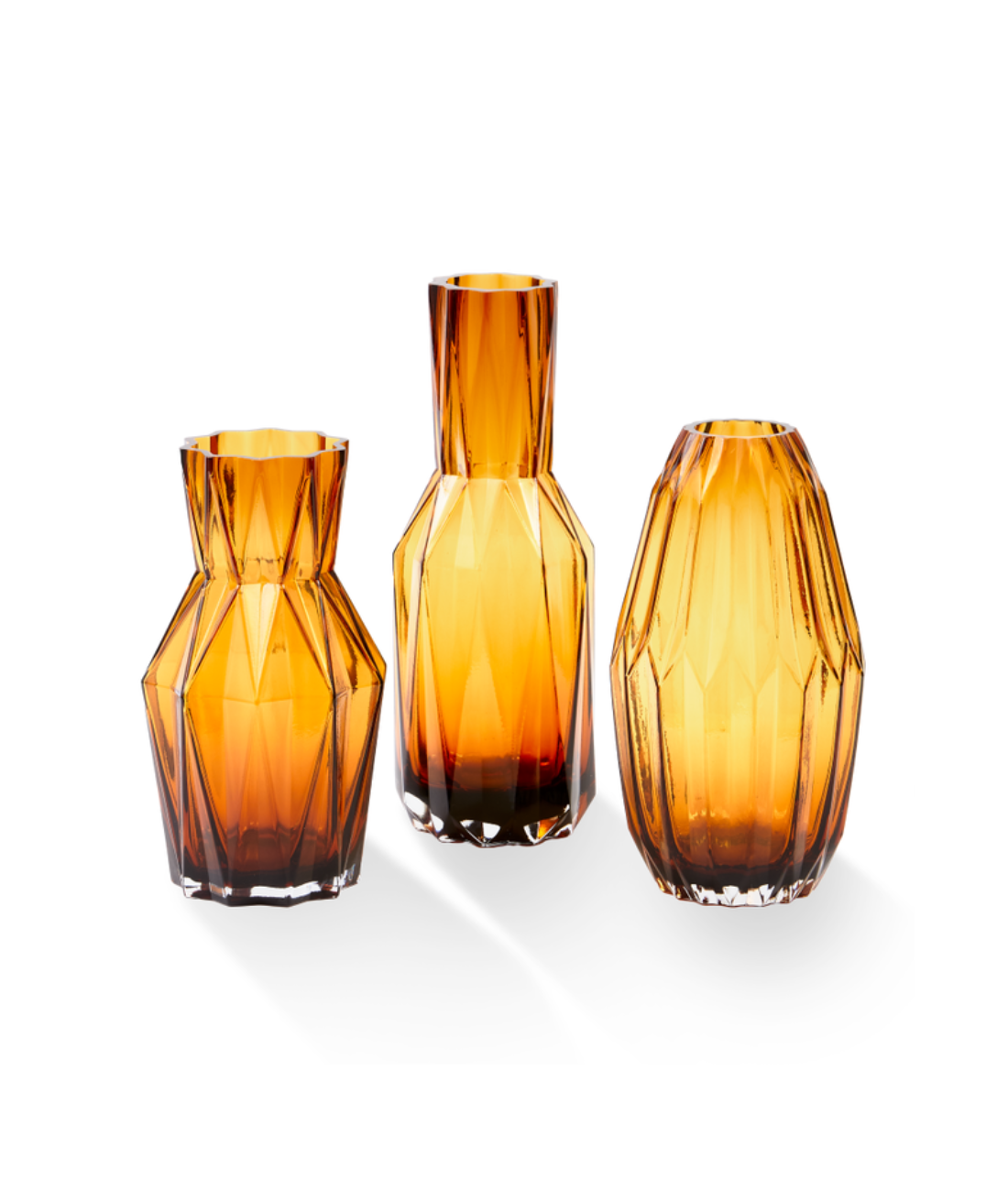FOLDS GLASS amber vase