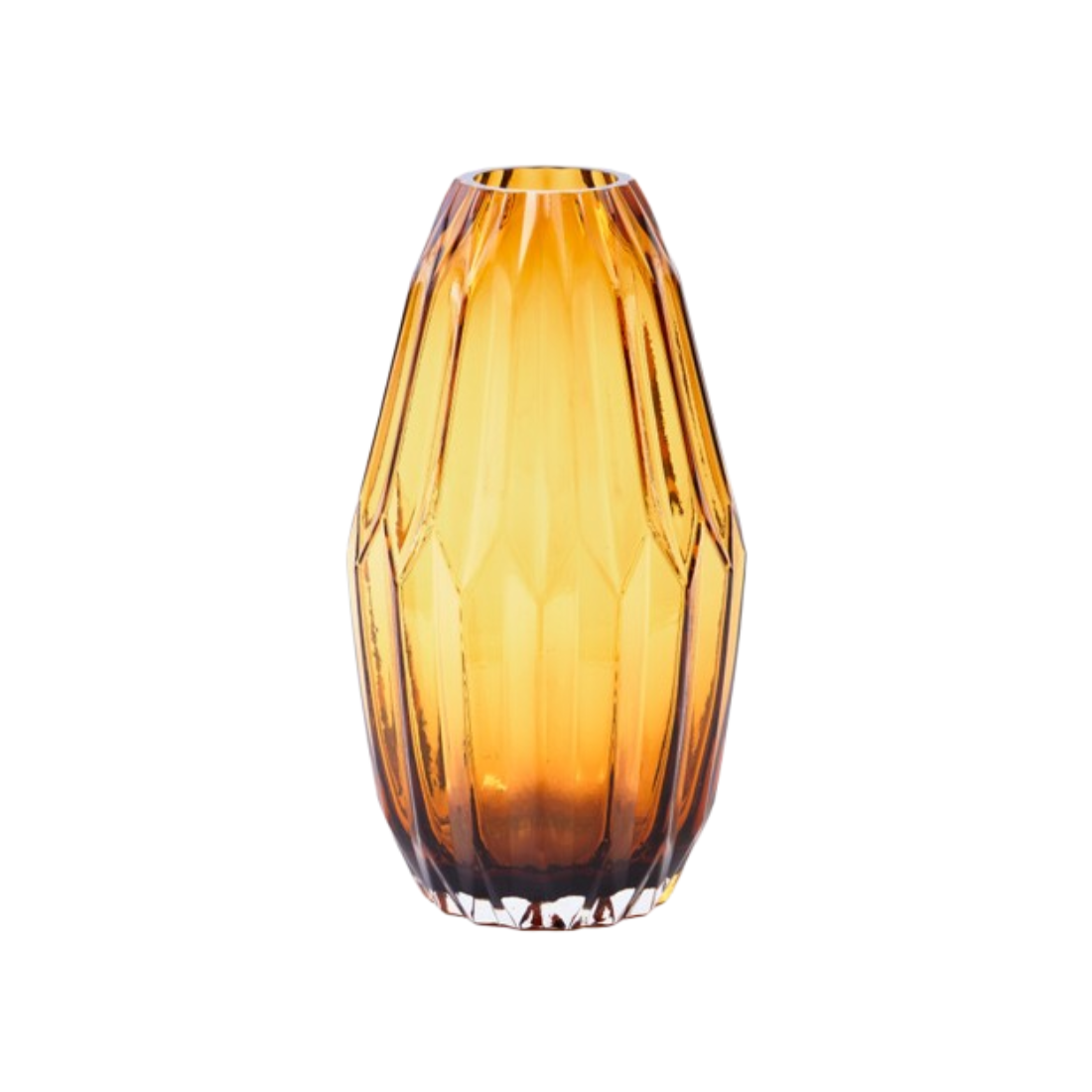 FOLDS GLASS amber vase