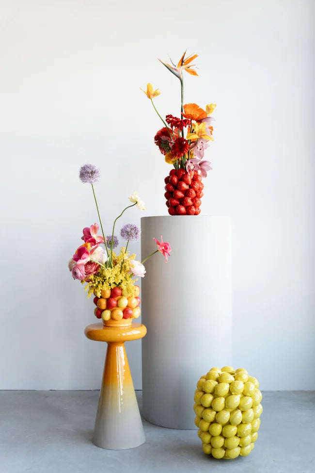 RICI Beistelltisch gelb mit beige