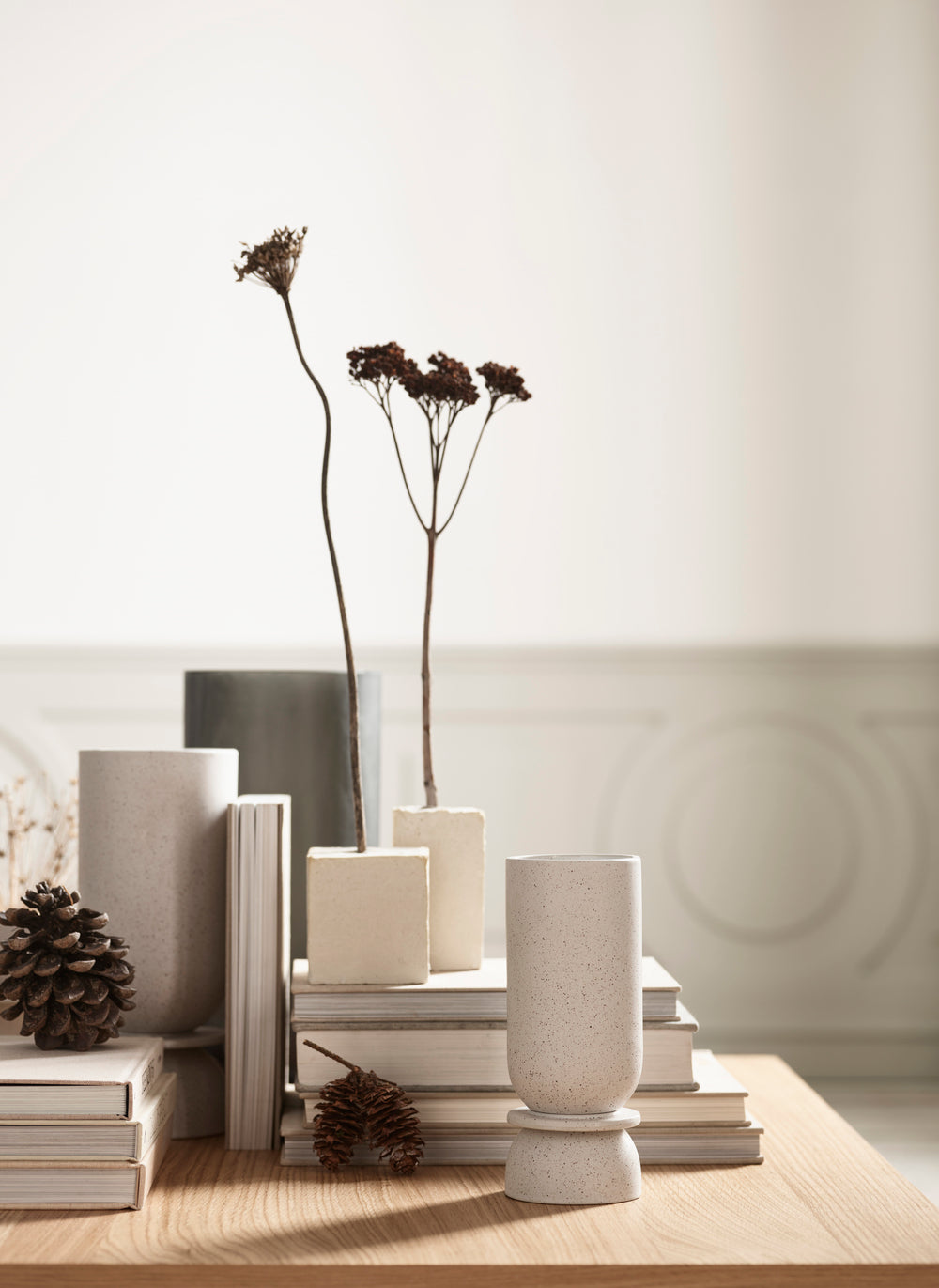 Stunde Vase weiße Keramik