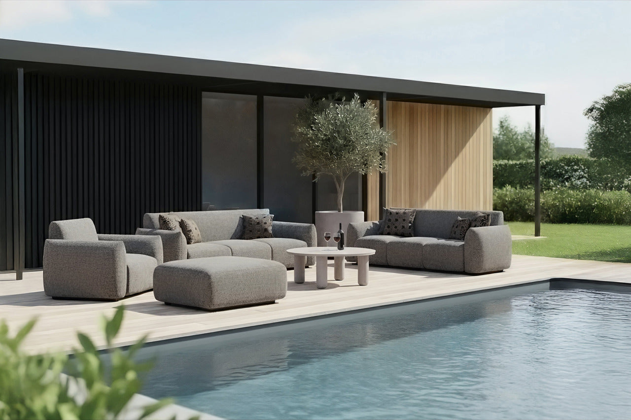 Sofa für 4 Personen außen DAWSON grau-beige