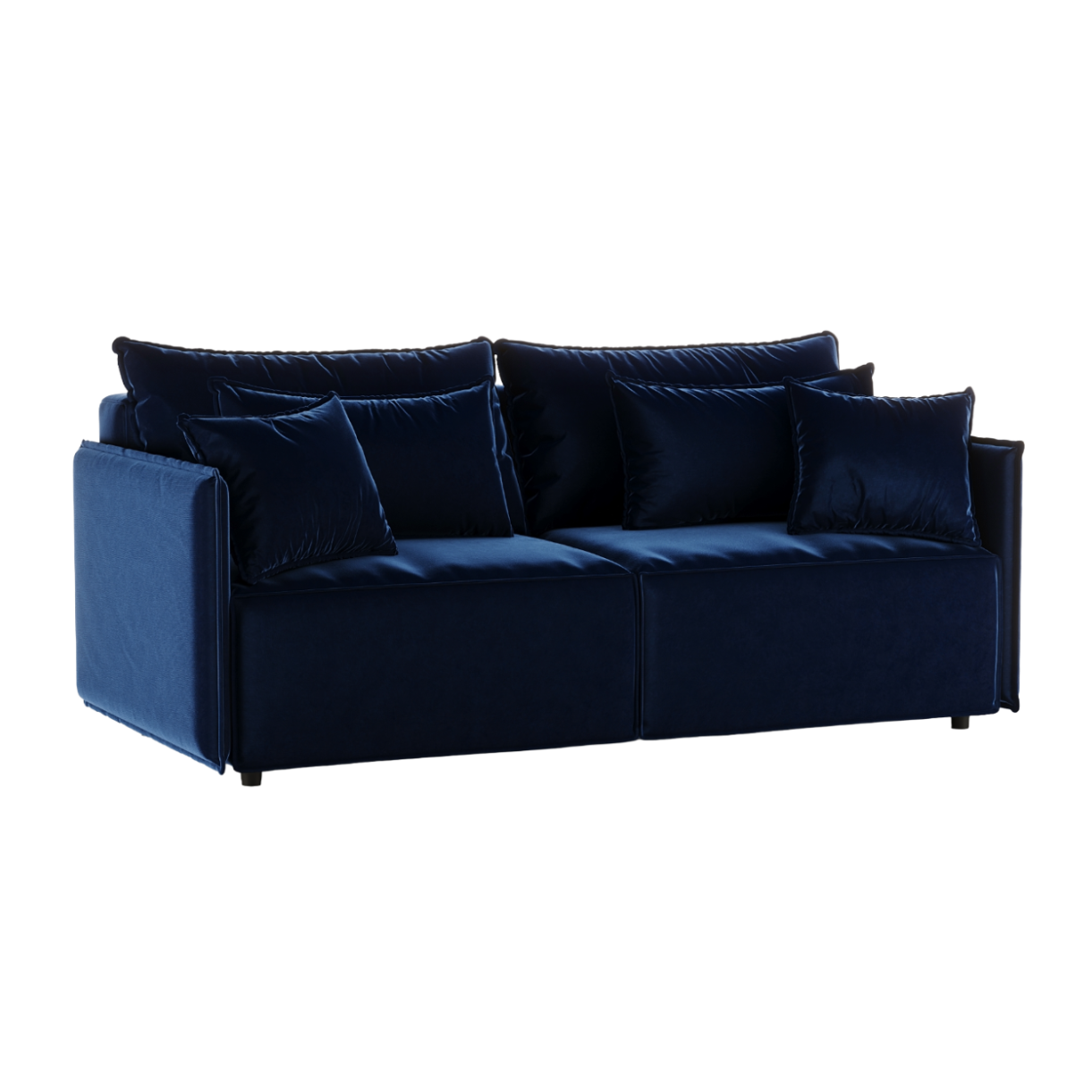 Sofa van fluweel met slaapfunctie FABIEN marineblauw