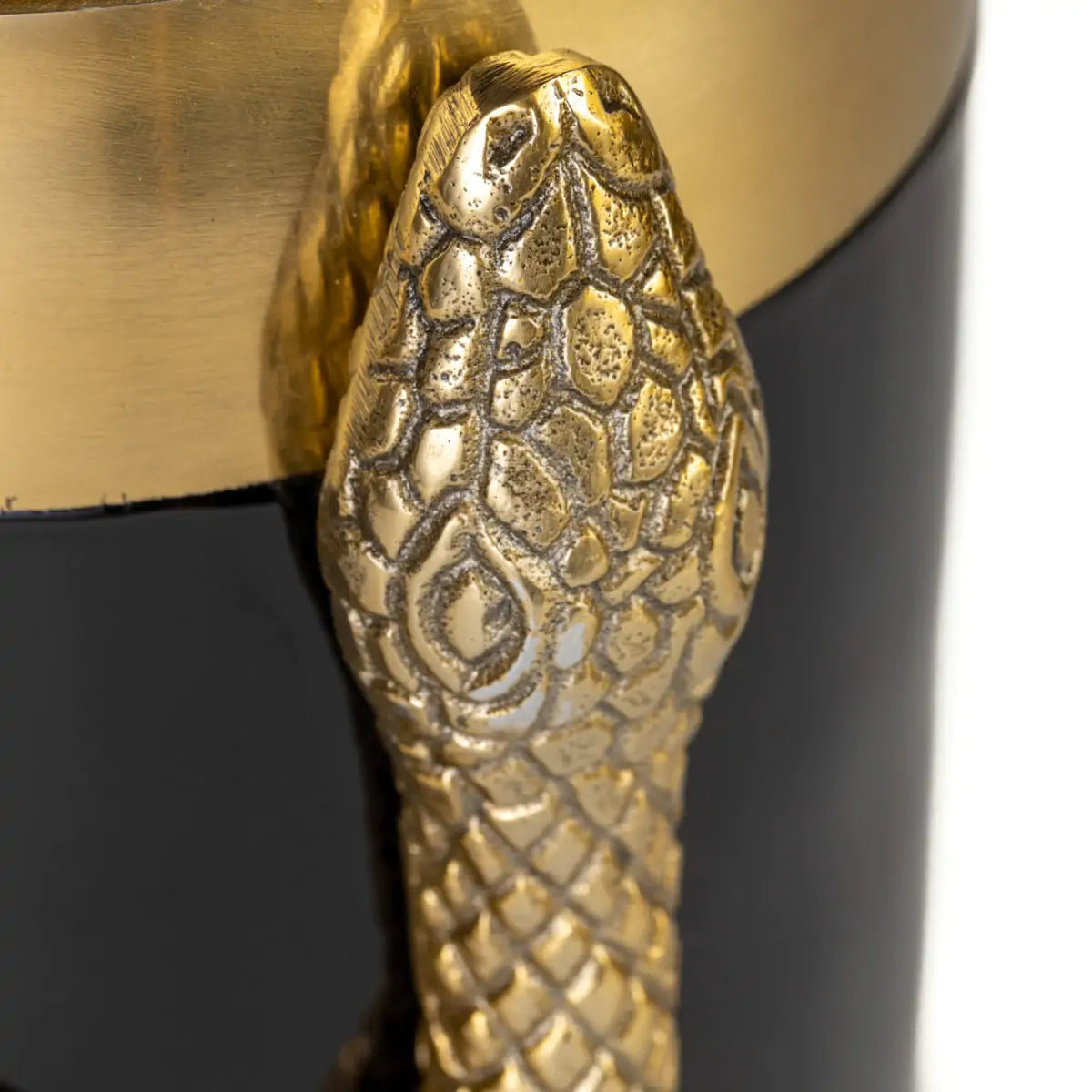 NEVER HURT A SNAKE VASE black with gold