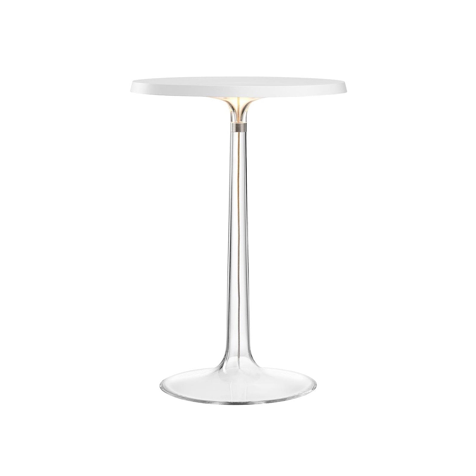 BON JOUR white table lamp with transparent shade