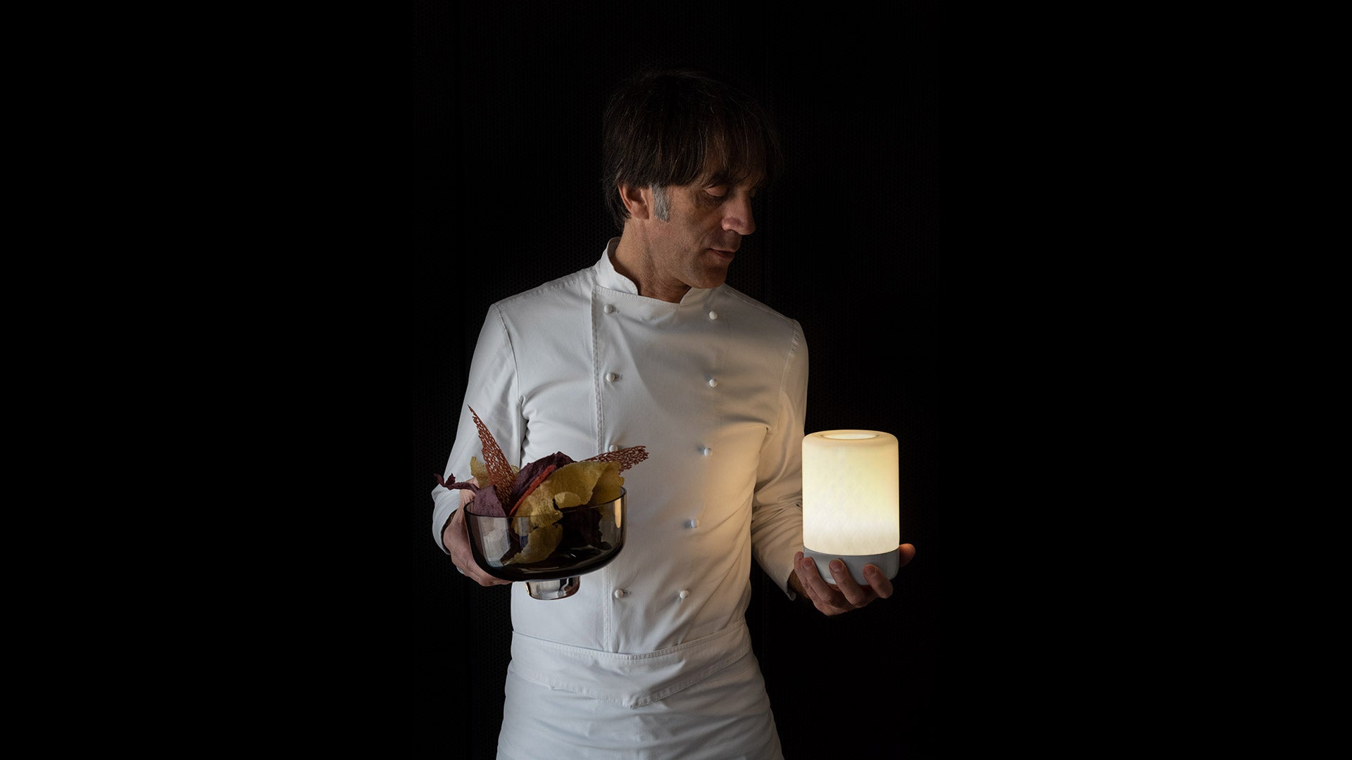 Tragbare Lampe BONTA BOWL weiß mit grau