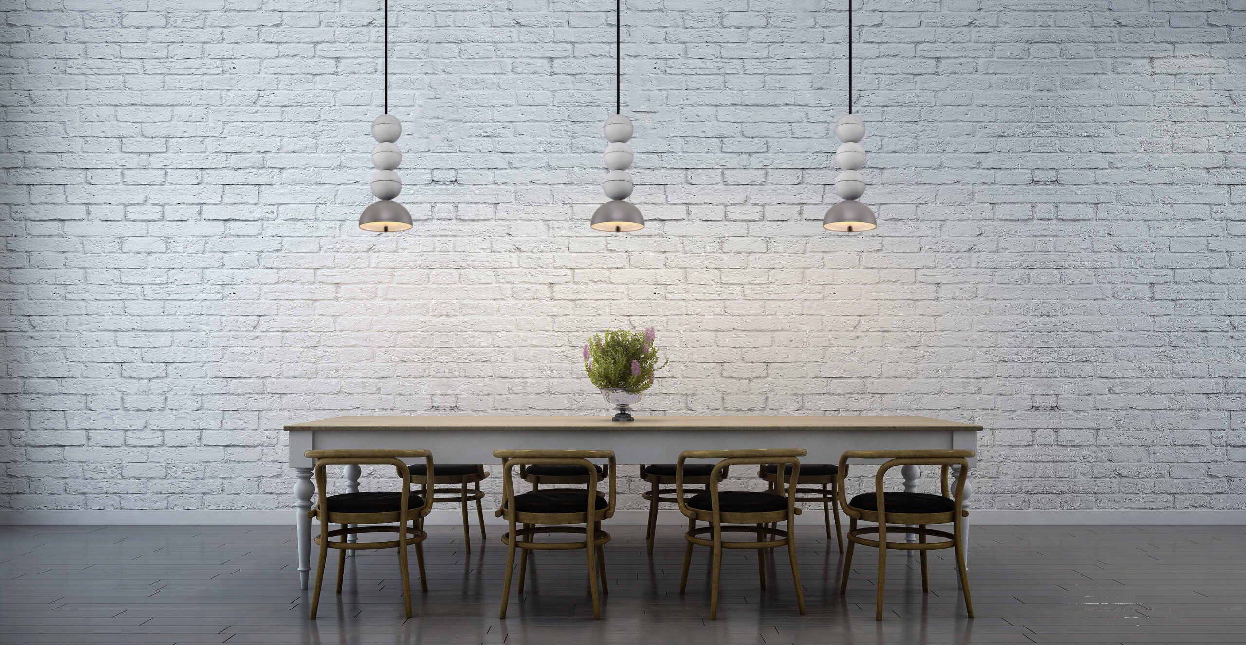 BOSFOR VELVET concrete pendant lamp with velvet