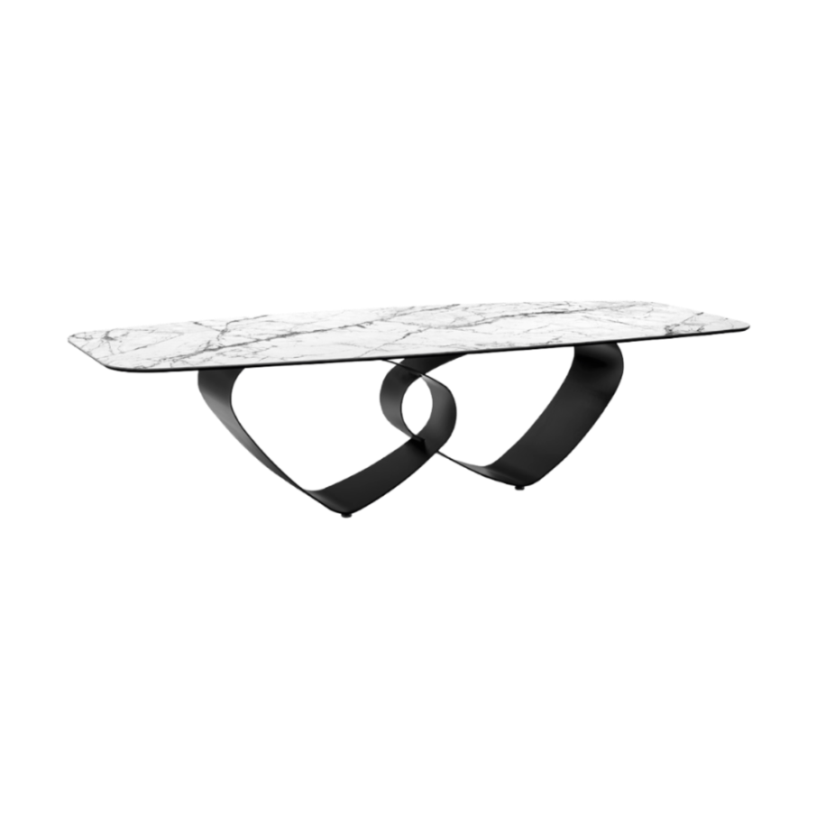 BREEZE table with a white top and black base