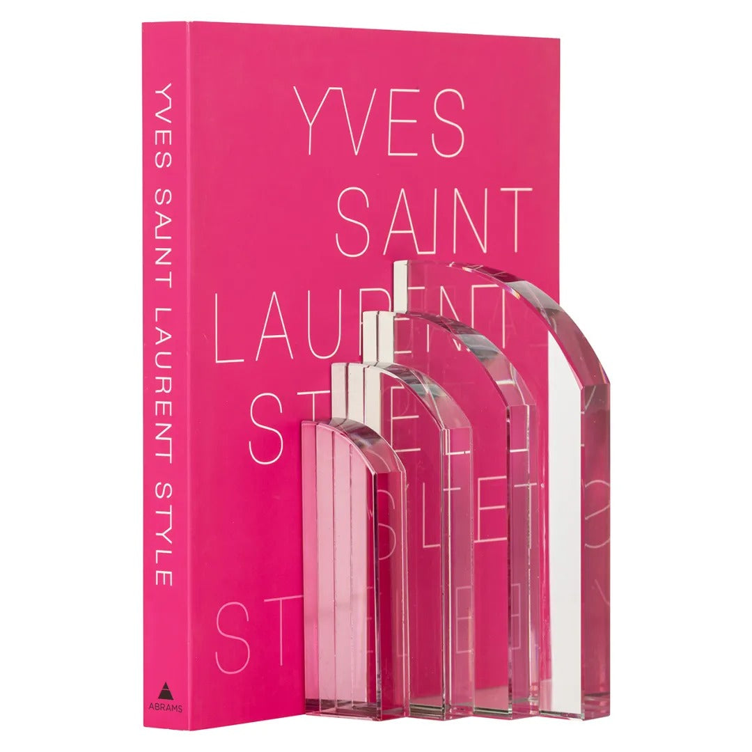 Boeksteun ALISSIA roze glas