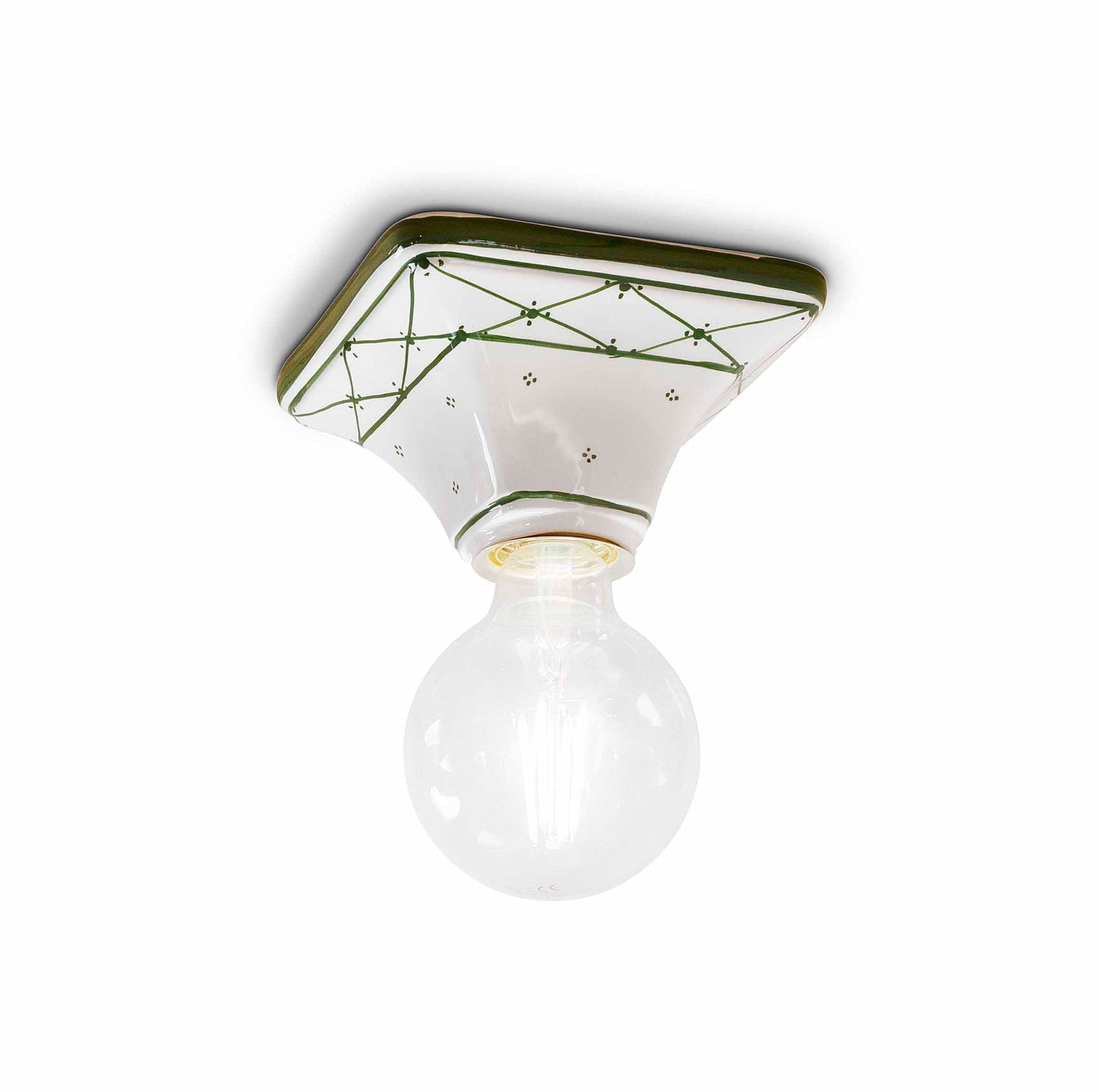 White ceramic ceiling TRIESTE with an olive pattern