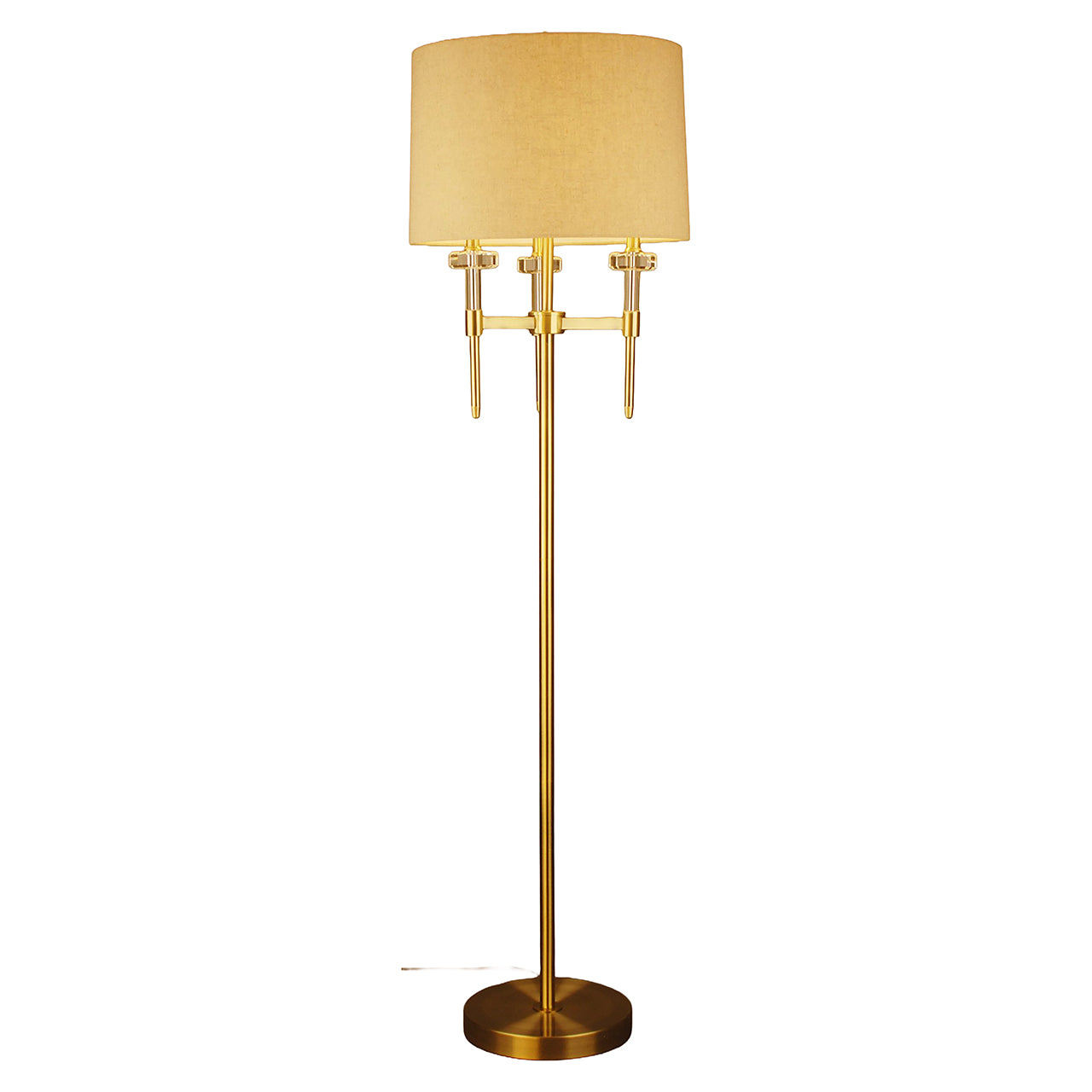 Vloerlamp JOSIE beige kap met gouden voet