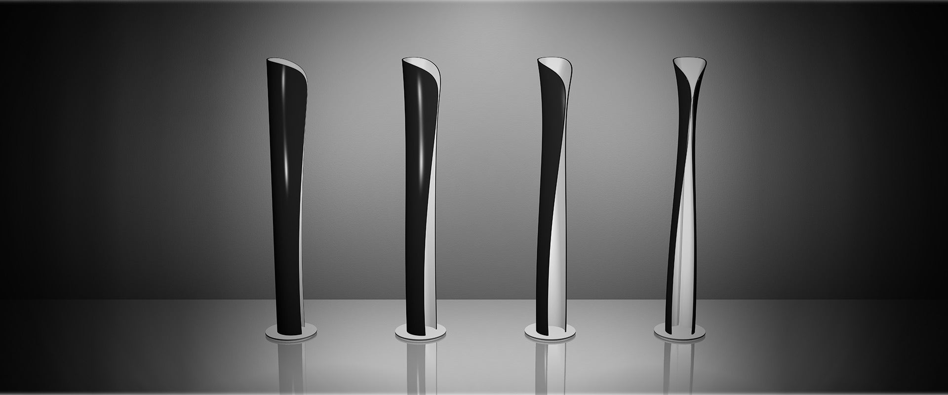 Stehlampe CADMO schwarz mit Weiß