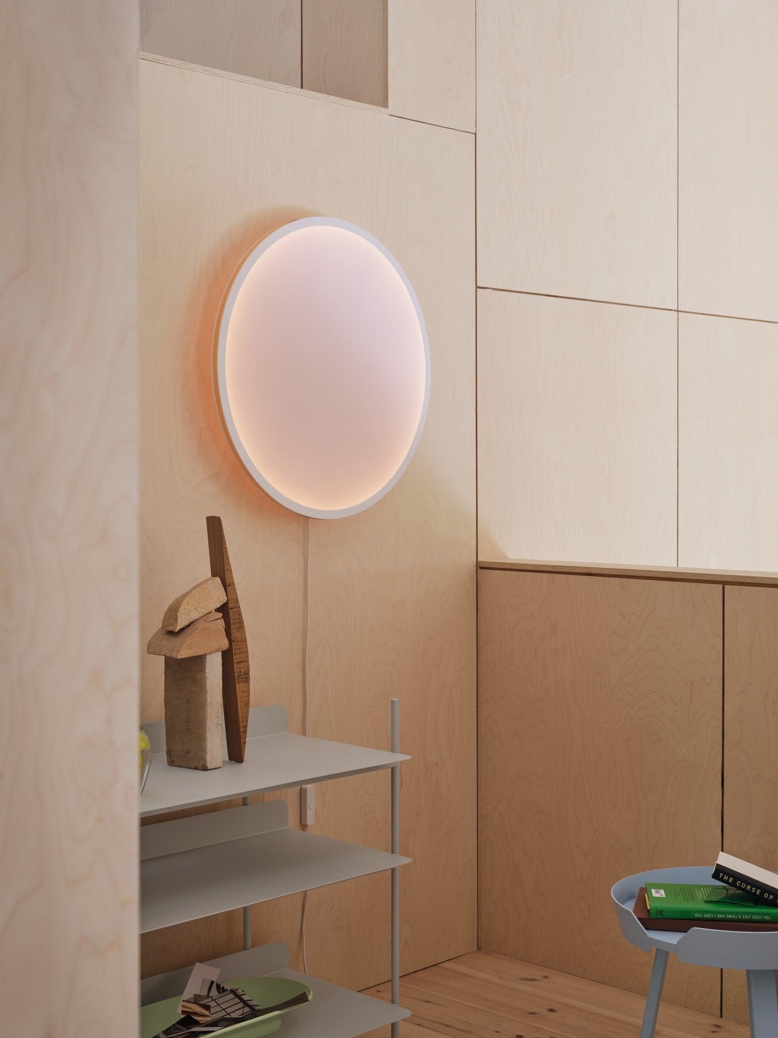 Wandlamp CALM wit met grijze rand