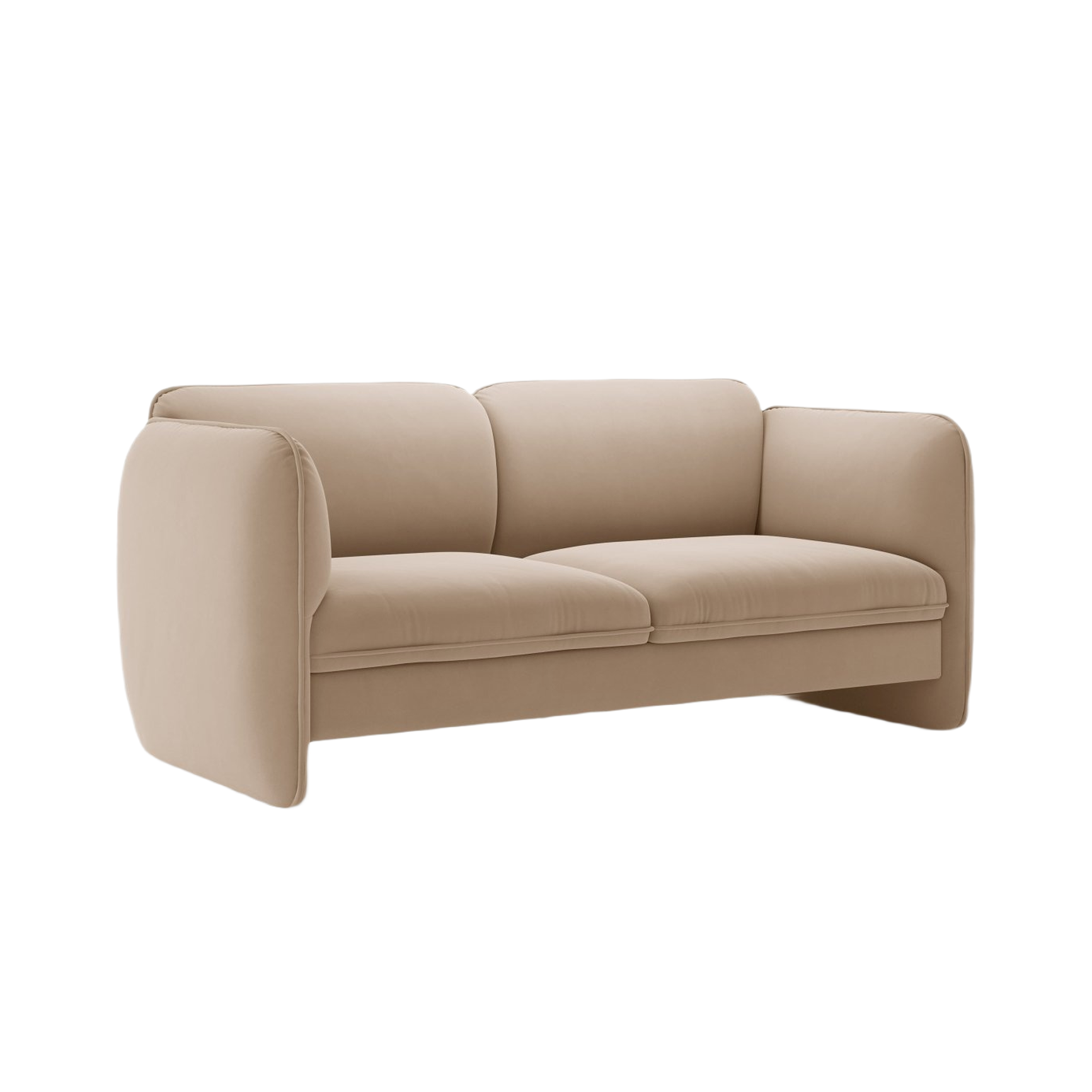 Sofa van fluweel voor 2 personen GEORGIA amandelbeige