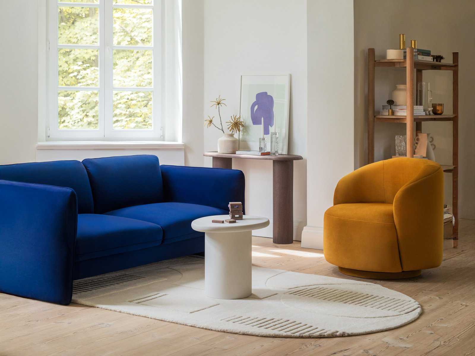 Sofa aus Samt 3-sitzig GEORGIA kastanienbraun