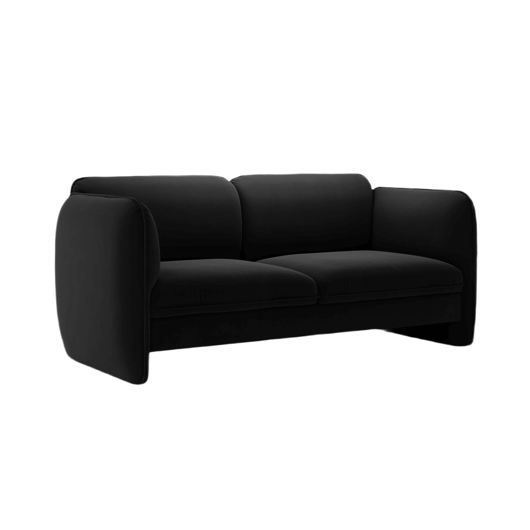 Sofa van fluweel voor 2 personen GEORGIA zwart