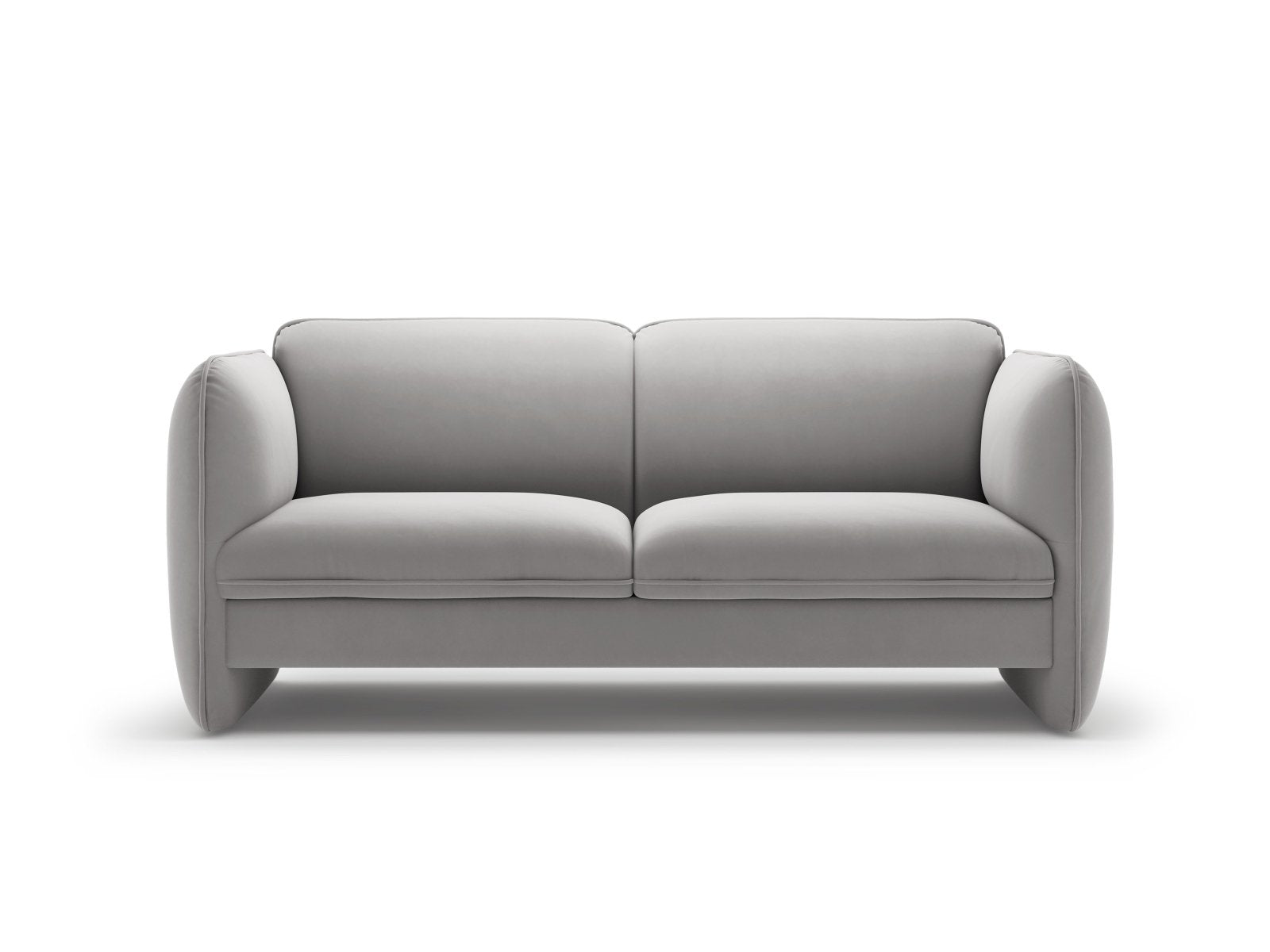 Sofa van fluweel voor 2 personen GEORGIA lichtgrijs