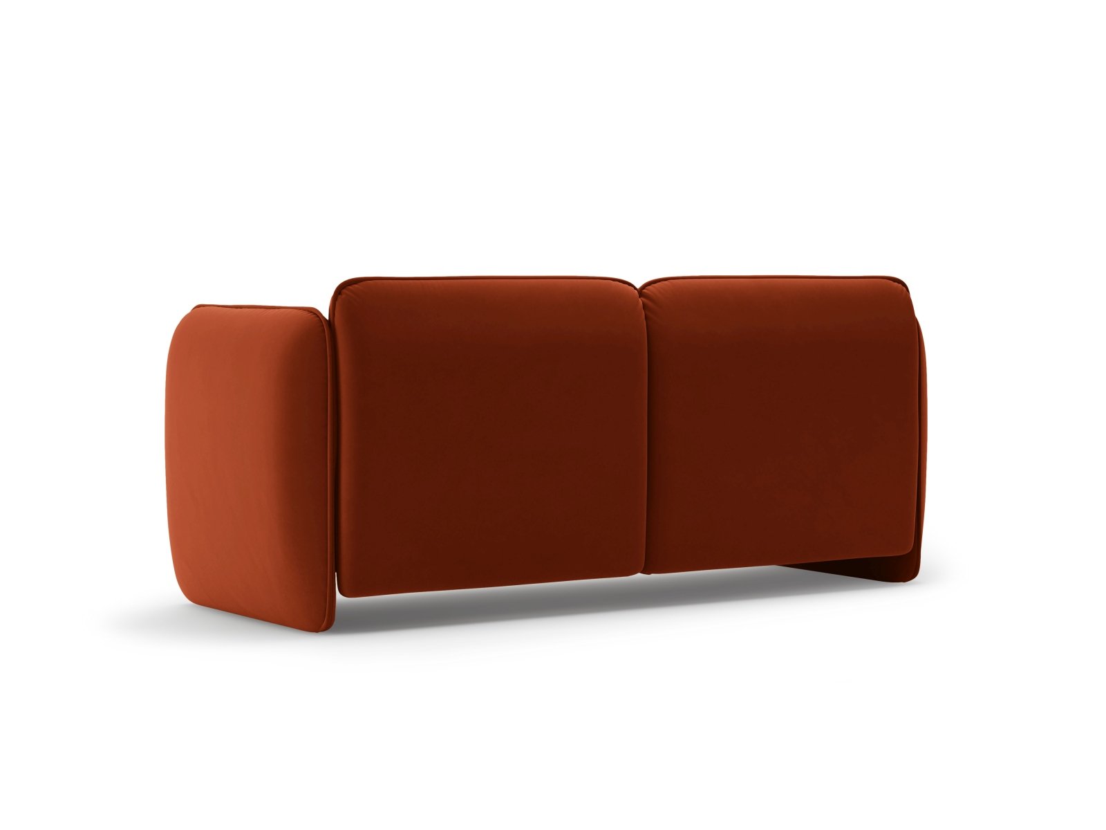 Sofa van fluweel voor 2 personen GEORGIA kastanjebruin