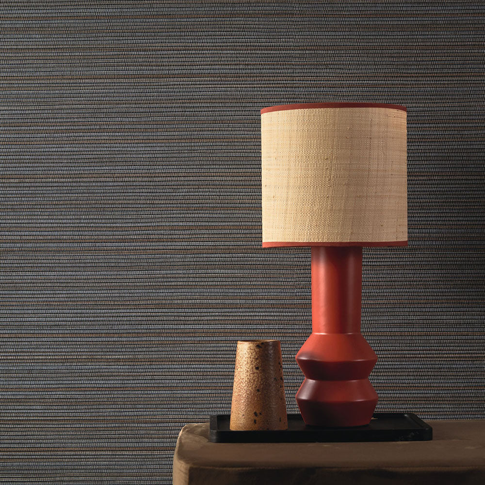 Structuurtapijt dat plantaardig canvas imiteert PANDAN - EBENE donkerbruin