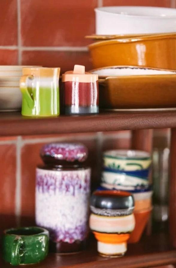 Ceramiczny dzbanek na mleko i cukiernica 70's foreland HKliving Eye on Design