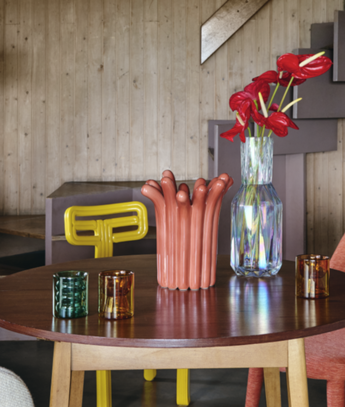 Set glazen CHUBBY donkergroen