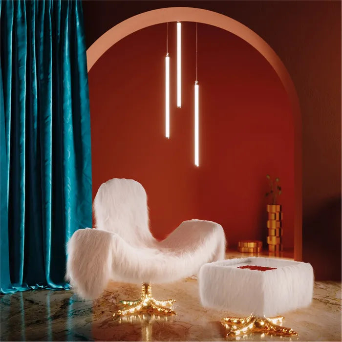 Fauteuil COCKY lichtroze bont