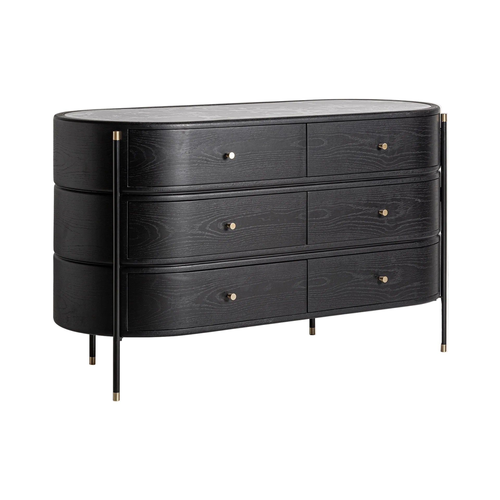 Dressoir met lades BILZEN zwart