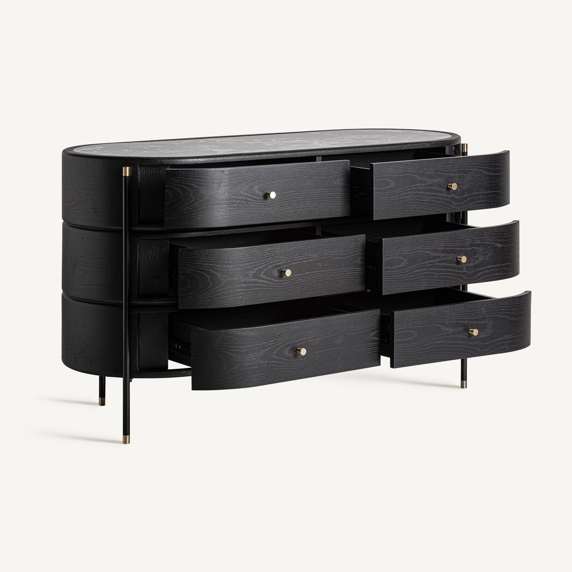 Dressoir met lades BILZEN zwart