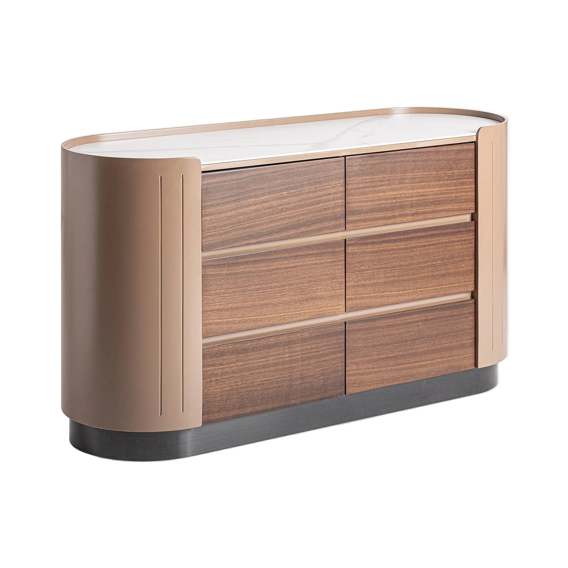 GISWIL Eucalyptus Veneer Chest of Drawers with Beige Finish